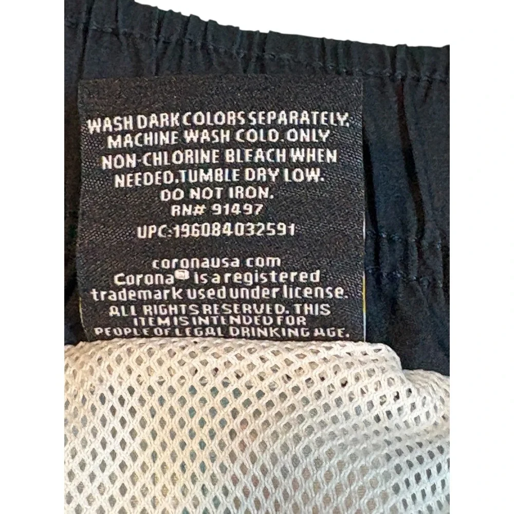 Corona Y2K Swim Trunks Aqua Palm Tree Pineapple Beer Shorts Men Size 2XL (44/46)